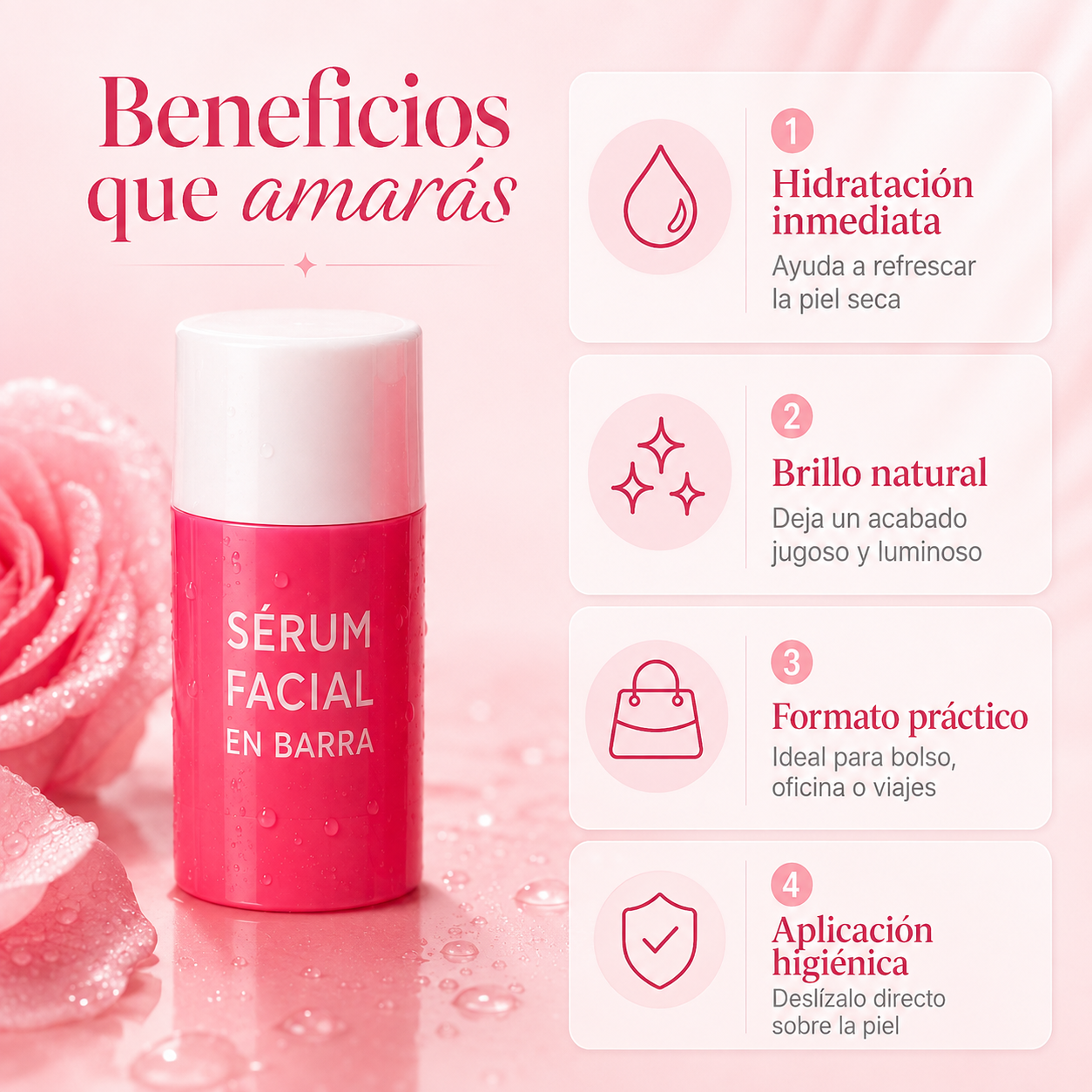 Sérum Facial en Barra Hidratante y Refrescante